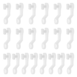 VGOL 100Pcs Curtain Track Glider Hooks Plastic Curtain Track Side Pulley Rings Accessories for Drapes Roman Rods Most Type Curtain 2.7x0.8cm White