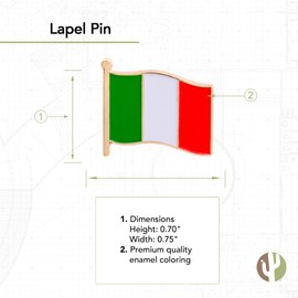 Italy Country Flag Lapel Pin Enamel Made of Metal Souvenir Hat Men Women Patriotic Italian (Waving Flag Lapel Pin)