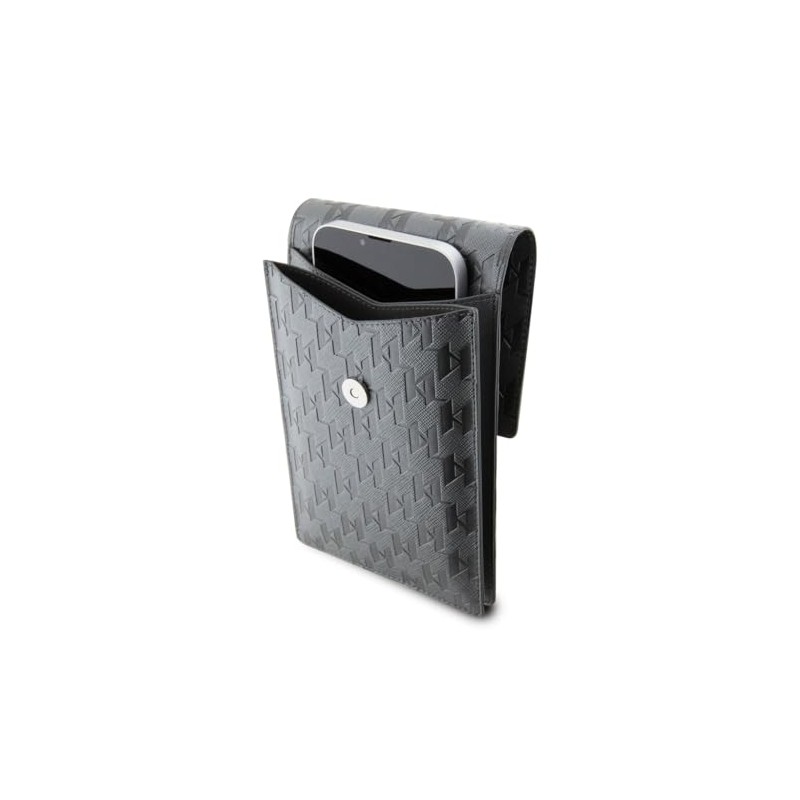 KARL LAGERFELD KLWBSAKHPKG Bag Silver Saffiano Monogram Ikonik, silver, Contemporary
