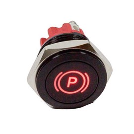 Alpinetech PLB16MS 16mm 5/8" 12V LED Metal Signal Indicator Pilot Dash Light (Parking Brake Indicator)