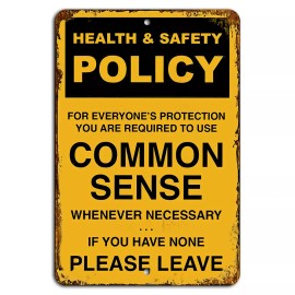 4yougifts Common Sense Policy Funny Rustic Sign