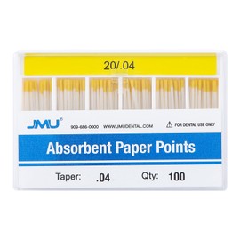 JMU Absorbent Paper Points .04 Taper #20, Spill-Proof Box, 100pcs/Pack