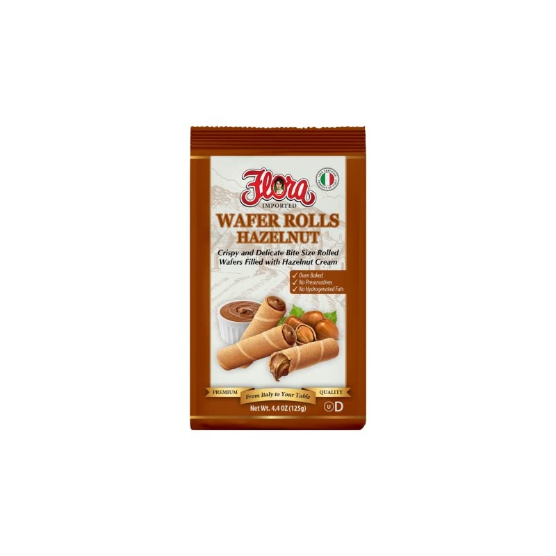 Flora Wafer Rolls Hazelnut – Italian Rolled Wafers with Hazelnut