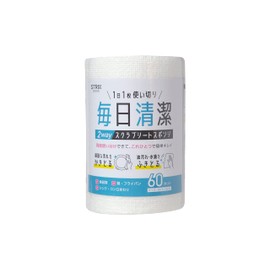 Strix Design SA-202 Sponge, 60 Cuts, Approx. 7.9 x 5.9 inches (20 x 15 cm), White, 2-Way Scrub Sheet Sponge, Single Use