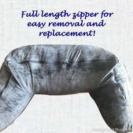 ComfortCloud Reading Pillow Replacement Cover for 18 inch Backrest with Arms and Pockets | Cover Only (Grey)