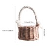 ABOOFAN Rattan Woven Flower Girl Basket Rustic Floral Basket with