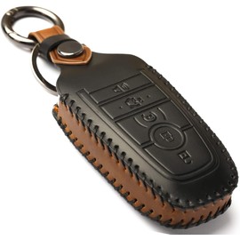 GLECHAZ Key Fob Cover Compatible with Ford Explorer Fusion Escape Edge Expedition F150 F250 F350 F450 F550 Maverick Mustang Smart Key (AB-Black)