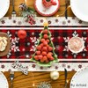 Artoid Mode Buffalo Plaid Snowflakes Christmas Table Runner, Seasonal Winter