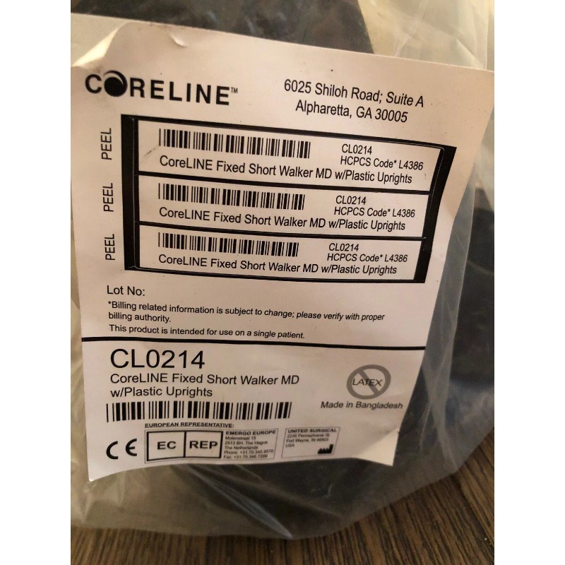 Coreline Fixed Short Cam Walker Boot Size Medium With Plastic