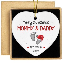 SUCHAGIFT Gifts for Expecting Parents - Expecting Parents to Be Unique Gifts - Baby Pregnancy Announcement Gift Ideas for Husband, Family - Baby Pregnancy Announcement Ornament 2026 - Ceramic Ornament