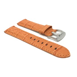 Bandini Mens Leather Watch Band - Alligator Pattern Leather Watch Strap - Replacement Watch Band for Classic and Smart Watch - Orange 26mm Watch Band