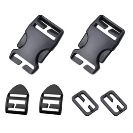 YJFY Set of 2 Buckle Set Buckles for Backpack Bridge Buckle and Ladder Buckle Set Easy Installation Buckle for Backpacks, Bags, Mountain Sports Bags etc., black