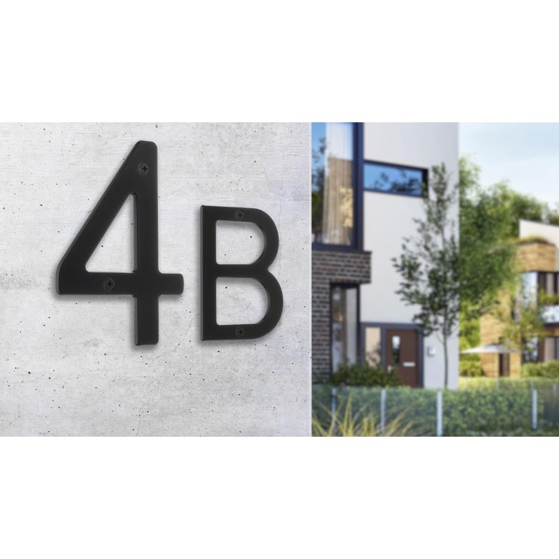 Beslagsboden V025 House Number 5"Villa of Oxidized Brass in Black