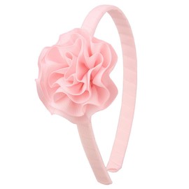 7Rainbows 1 Pcs Grosgrain Ribbon Pink Carnation Flower Headbands for Girls Toddlers Teens.