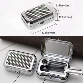 VOVCIG Upgrade Portable Pocket Ashtray Windproof Ashtray with Lid Stainless Steel Car Ash Tray for Car Outdoor Cigars (Upgraded Black)