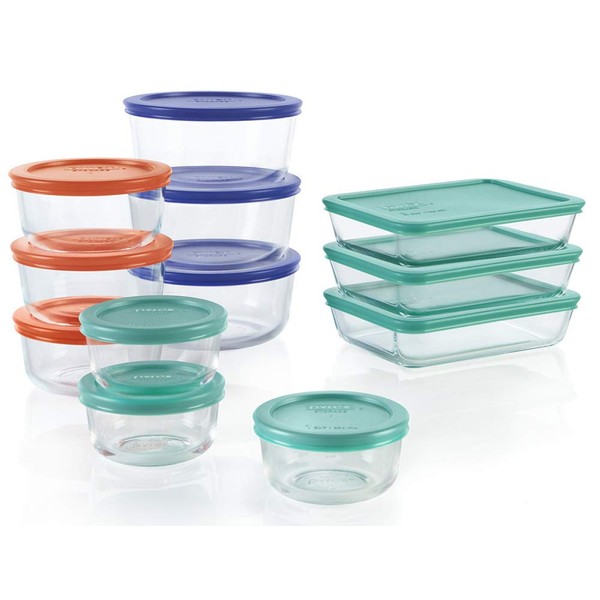Pyrex 1136614 imply Store Glass Food Storage Container Lid, 24 PC Set