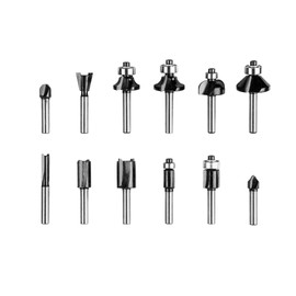 Milling Cutter Set 12 Pieces VERTO with 6 mm Shaft | Router Set (for Wood, Chamfer Cutter, Accessories for Routers) | Sintered Carbide Wood Cutter | Shaft Router Bit Set | Milling Tool Set for Woodworking
