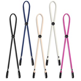 5 Pcs Adjustable Hat Strap Clips Elastic Hats Removable Chin Cord, Windproof Hat Strap Clips Anti-Lost Cap Strap Clips for Golfing Boating Fishing Hat Outdoor(5 Colors)