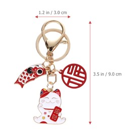 WRITWAA Llaveros Japoneses De Gato Maneki Para Mujer Llavero De Mochila Con De Gato De Dibujos Animados Anillo De Llave Y DecoracióN De Bolsas