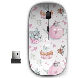 KAWAMOUSE 2.4G Ergonomic Portable USB Wireless Mouse for PC, Laptop, Computer, Notebook with Nano Receiver (Cute Bunny Rabbit)