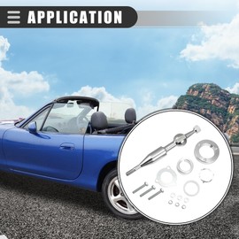 Motoforti Gear Shift Knob, Car Accessories, for Mazda MX5 Miata 1990-1997, Metal, Silver Tone, 1 Set