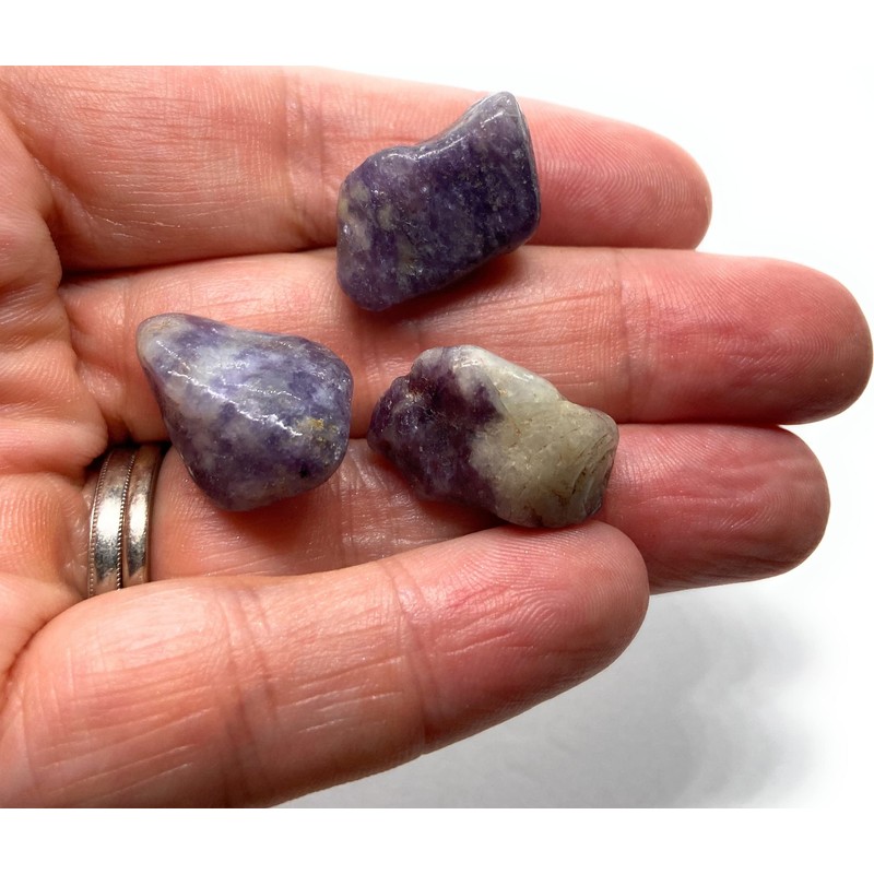 Lepidolite B-Grade Small Crystal Tumbled Stones - 3 Pc