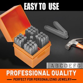 37-Piece Number and Letter Stamp Set 1/4 (6mm) (A-Z & 0-8 + Stars,use The 6 as a 9) CR-V Steel,Perfect for Most Stamping Applications