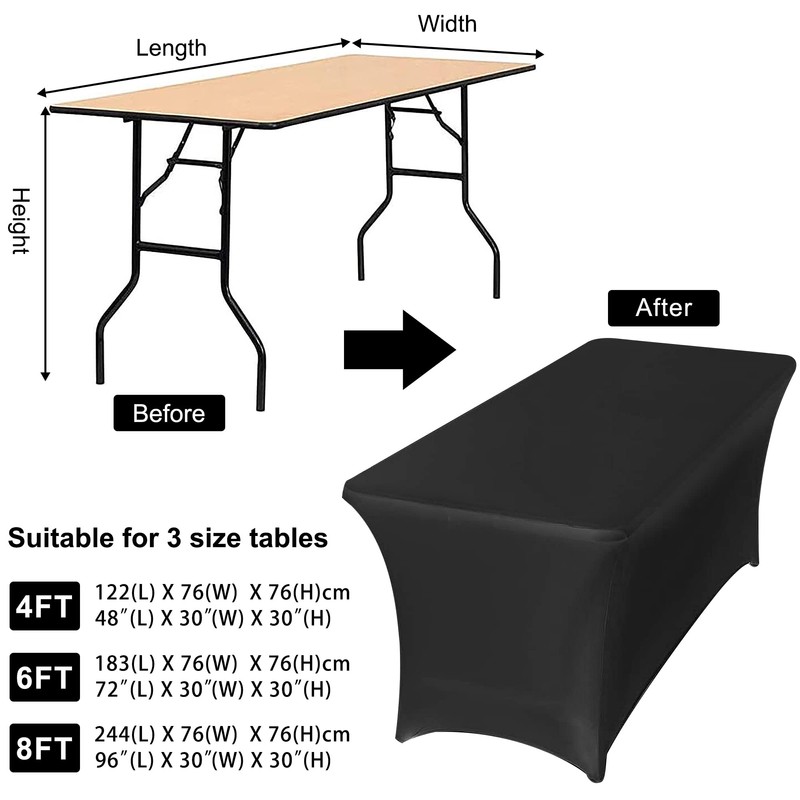 Time to Sparkle 8ft Stretch Spandex Table Cover for Standard