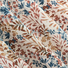 No. 918 Amelie Botanical Print Energy Saving Grommet Curtain Panel, 48" x 84", Indigo Blue