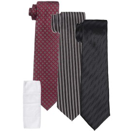 [Dresscode101] A 3 Piece Set Carefully Selected from 30 Types, 2.8 Inch (7 cm) Point, Washable, Slender Necktie, Comes with 3 Ties and a Net for Washing - 007