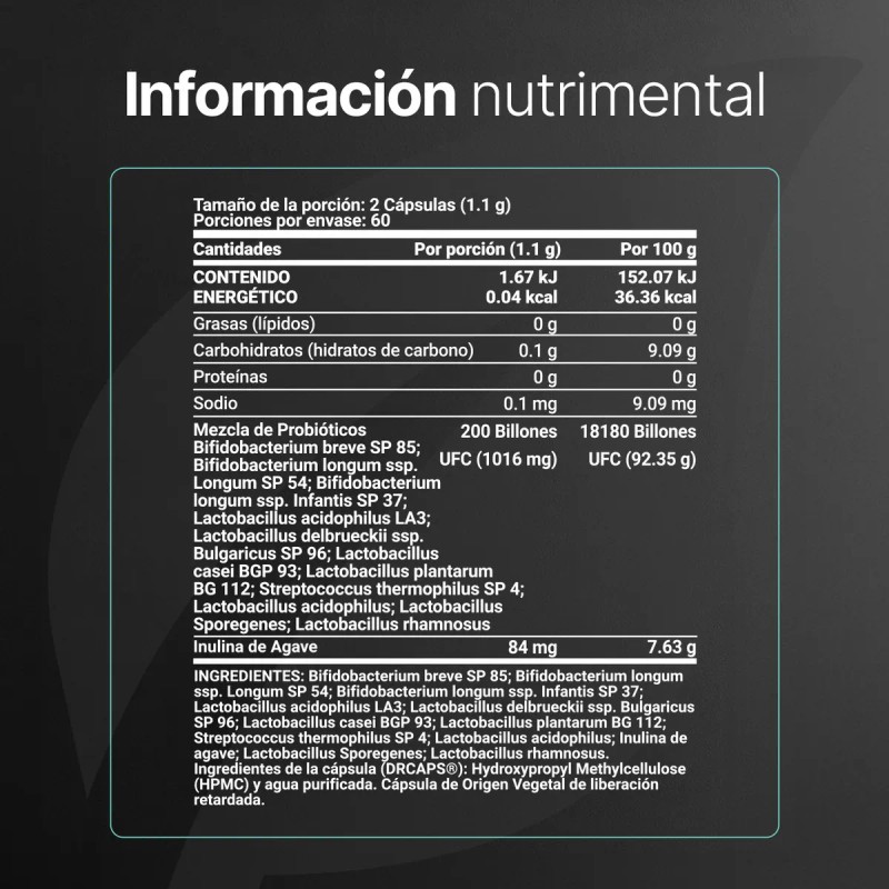 200 Billones De Probióticos 120 Cápsulas Con 11 Cepas B