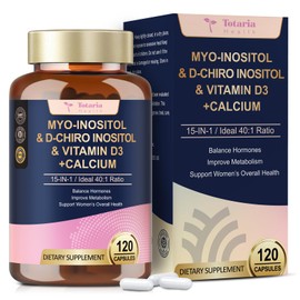 Myo-Inositol & D-Chiro Inositol for Women, Ideal 40:1 Ratio, 2050 mg inositol Supplement w/ Multivitamin, DIM, Calcium Magnesium Zinc, for Hormone Balance, Ovarian Function*, Overall Health, 120 Ct.