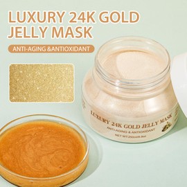 GUOYAOLIFU Jelly Masks Powder for Facials Professional,Hydrating Gel Powder For Facial Mask,Jelly Mask Peel-Off Face Mask for Women,Moisturizing Jelly Mask for Face Skincare,8.8 Oz（24K Gold