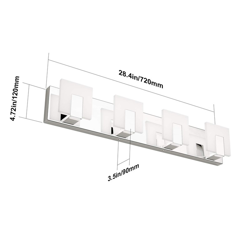 Aipsun 4 Lights Dimmable Modern LED Vanity Light for Bathroom