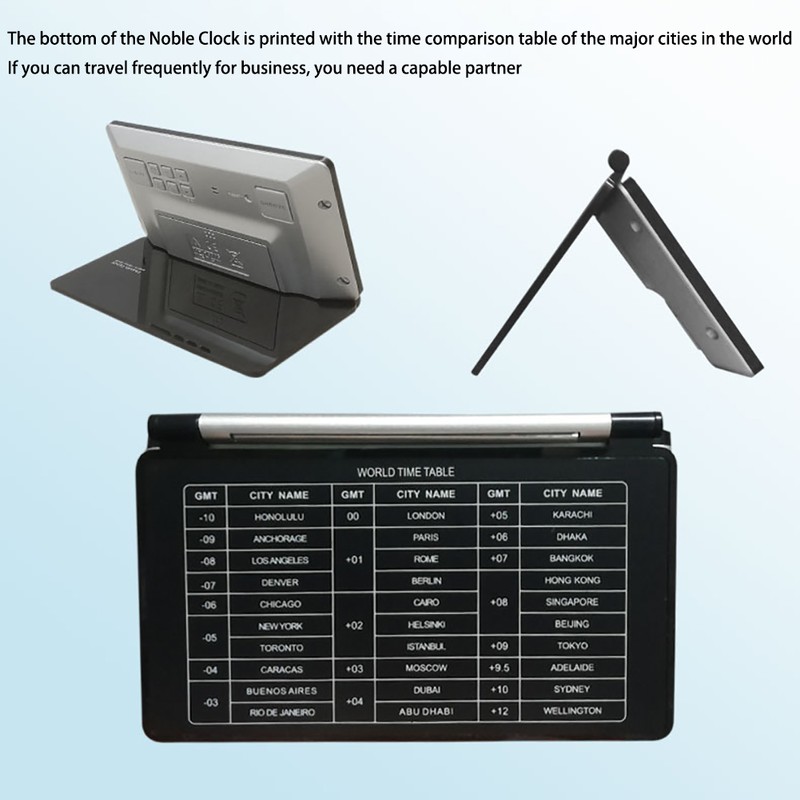 Digital Travel Alarm Clock Battery Operated LCD Clock with Date