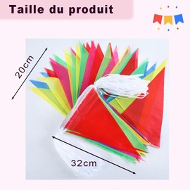 Voarge 300 Pieces Triangle Flags Bunting Banner 200m Multicolor Banner Triangles Bunting Garland Nylon Waterproof for Birthday Wedding Baby Shower