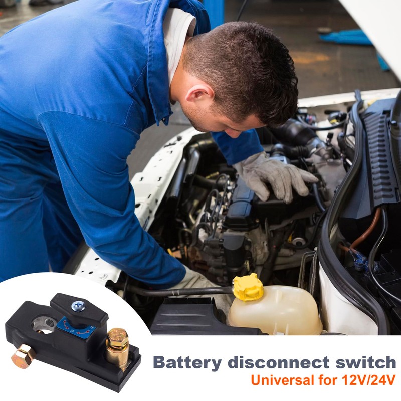 YALOJE Car Battery Disconnect Switch, 12V/24V High Current Battery Isolator