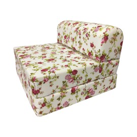 Amfuton Sleeper Chair Folding Foam Beds, Portable Foldable Bed 6x32x70 Rose White