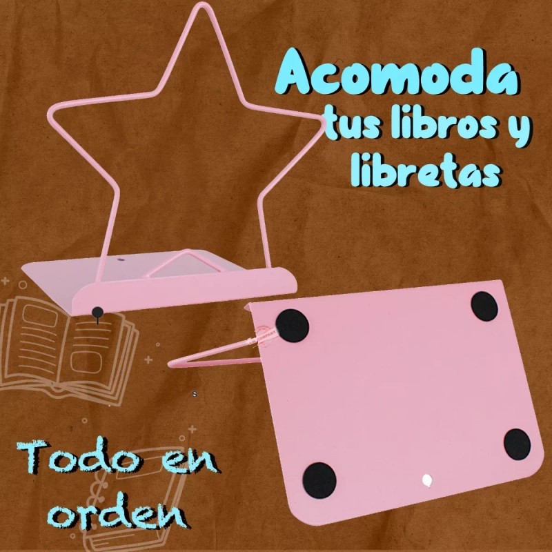 J.H. Company Sujetador Libros Estrella Kawaii Metalico Escritorio Sx-925
