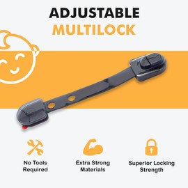 BeeGo 2 Pack Child Safety Strap Locks - Secure Your Drawer, Cabinet, Toilet, Fridge, and Cupboards with These Baby-Proof Strap Locks