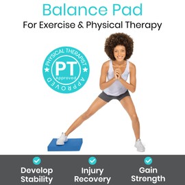 Vive Balance Pad - Foam Board Yoga Mat Block for Physical Therapy, Stability, Workout, Knee and Ankle Exercise - Equipment for Strength Training, Rehab - Large Floor Pad for Adults, Kids