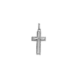 NKlaus Rhodium-Plated 925 Sterling Silver Crucifix Cross Pendant Orthodox Communion Confirmation 6365 Christening, Sterling Silver