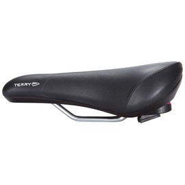 Terry Fisio GT Max Woman Saddle with Light FeC Steel Frame and DuraLux Microfibre Upper Material in Black, Seat Width: 12 cm - 15 cm, 423 001 63