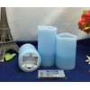 Blue LED Candles Gift Set of 3- Battery Realistic Wax