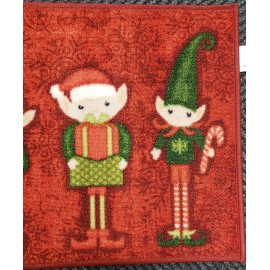 Unbranded JUMBO EGYPTIAN PRINTED KITCHEN RUG (20"x30") CHRISTMAS, SANTA'S ELVES, rect.,CE