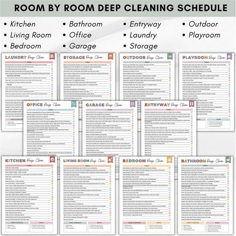 Cleaning Planner & Schedule Checklist Organizer – Daily, Weekly, Monthly
