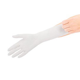 Nitrile Gloves Box of 100 (L, White) Disposable Gloves, Examination Gloves, Nitrile Gloves, Powder-Free, Latex-Free, Non-Sterile, Latex-Free, Disposable Gloves, White