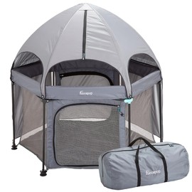 hiccapop 53” PlayPod Outdoor Baby Playpen for Baby with Canopy, Deluxe Portable Playpen for Babies and Toddlers with Dome