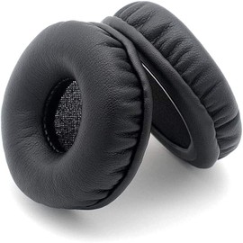 Damaiyyy Foam Ear Pads, Headset Ear Pads, 1 Pair of 80 mm Round Replacement Ear Pads Made of Faux Leather, Compatible with Headphones (Diameter 80 mm, Black)