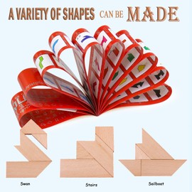 KINGOU Wood T Shape Puzzle, 4 Pieces Brain Teaser Toy for Kids & Adults, Advanced Level, Great Gift & Party Favor, Includes Paper Instructions